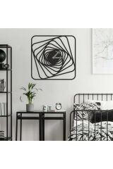 Dekoratif Siyah Lazer Kesim Duvar Saati 40x40cm