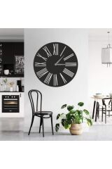 Dekoratif Siyah Lazer Kesim Duvar Saati 40x40cm