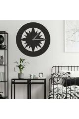 Dekoratif Siyah Lazer Kesim Duvar Saati 40x40cm