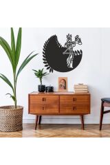 Dekoratif Siyah Lazer Kesim Duvar Saati 40x40cm