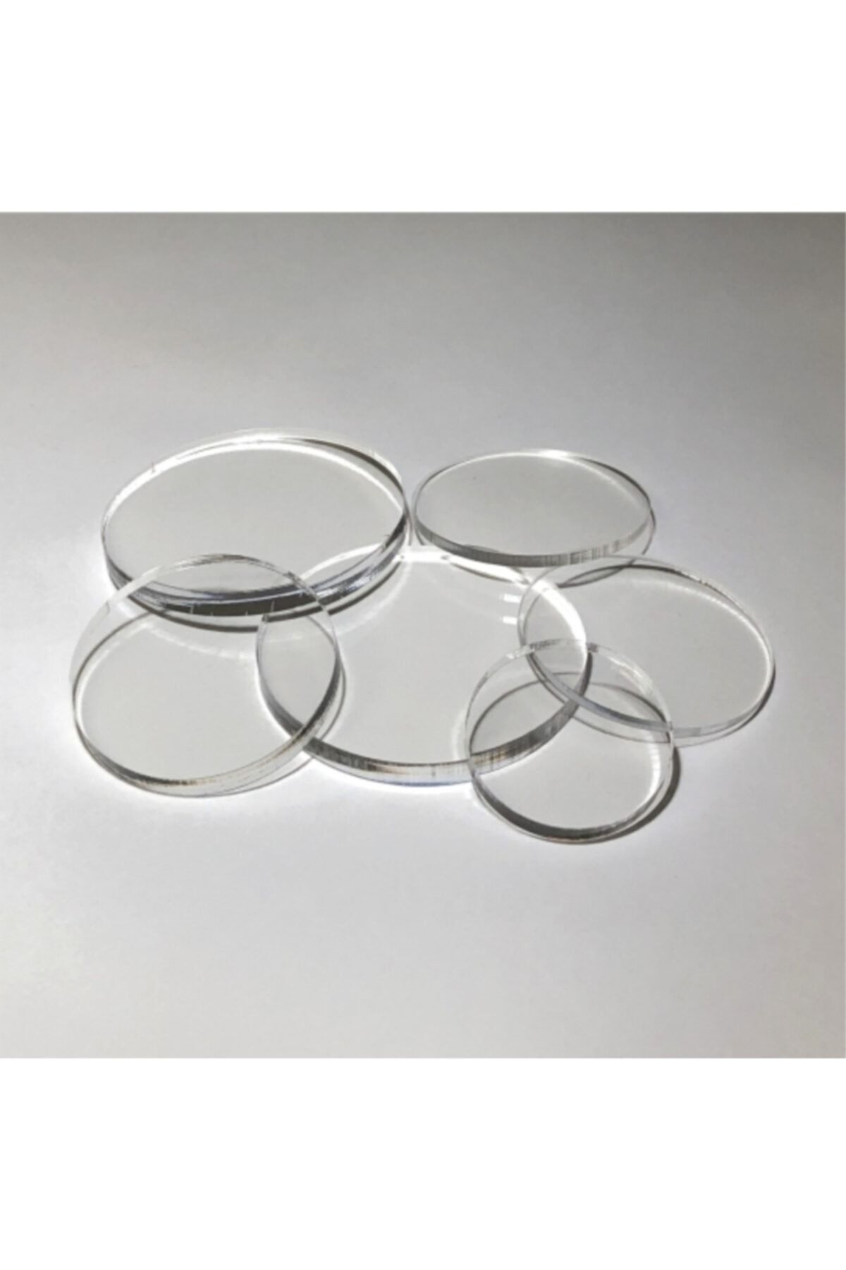 Şeffaf Pleksi Daire Dekoratif 3*3cm Yuvarlak Şeffaf Pleksi 100 Adet 3x3 Şeffaf