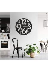 Dekoratif Siyah Lazer Kesim Duvar Saati 40x40cm