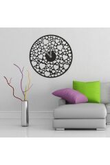 Dekoratif Siyah Lazer Kesim Duvar Saati 40x40cm