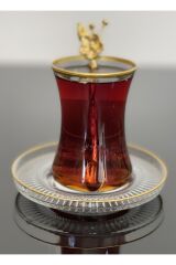 Çay Set 18 Parça 6 Kişilik Japon Gülü Çay Kaşıklı Lav