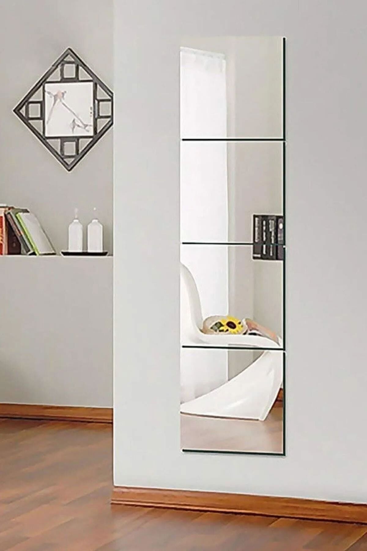 Kare Dekoratif Cam Ayna 4'lü 20x20
