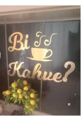 Aynalı Gold Bi Kahve Yazısı 35x25