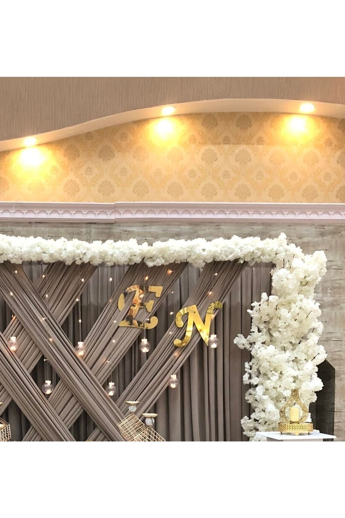 Iki Adet Gold Pleksi Harf Nişan , Kına , Söz Ve Özel Günler Için ( 30 Cm) Gold