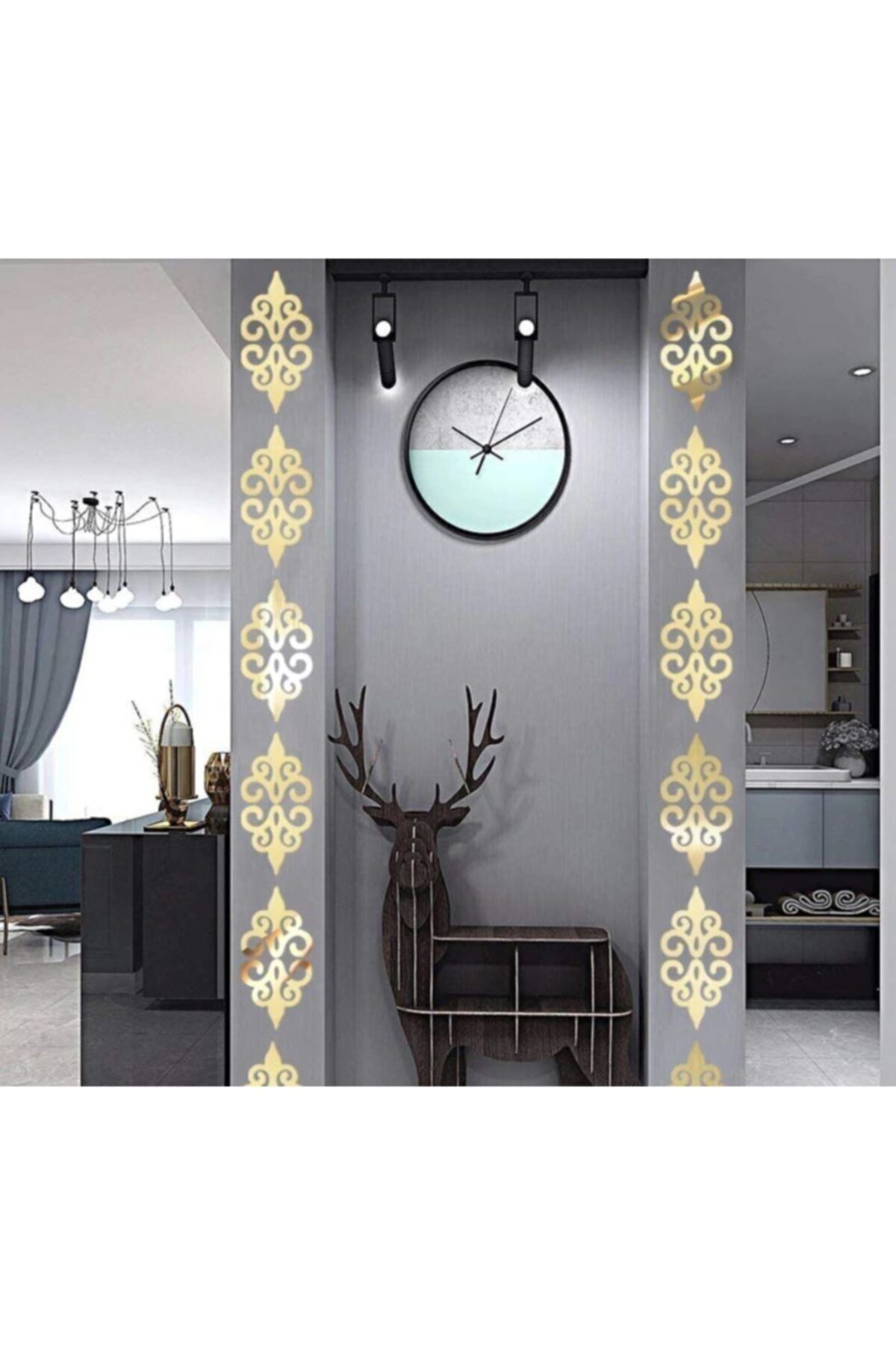 Dekor Süs Bordür Ayna Gold Altın 20adet Pleksi Dekoratif Bordür Antre 7*7cm Süs Duvar Tavan Dekoru