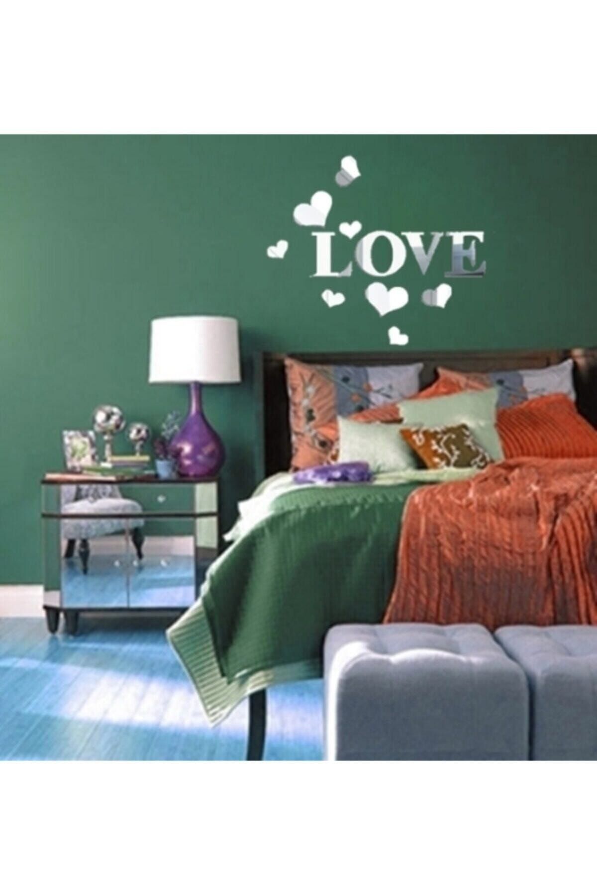 Love Yazılı Dekoratif Pleksi Ayna (kendinden Yapışkanlı)