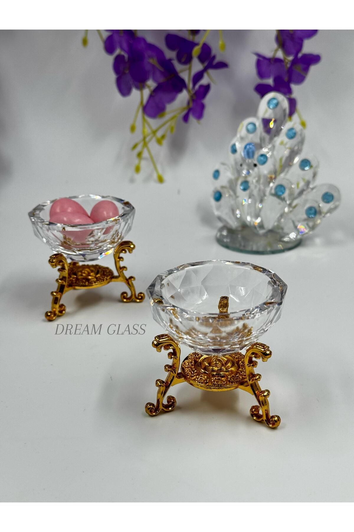 2 KİŞİLİK ŞIK GOLD GÜL DETAYLI  LOKUMLUK & REÇELLİK