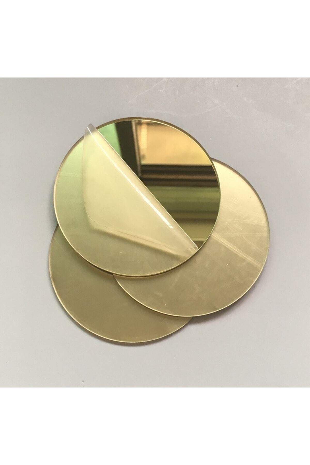 1 Mm Altın Renkli Yapışkanlı Aynalı-gold Pleksi Levha - Yuvarlak -daire Kesim Çap 10 Cm