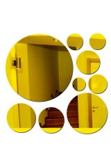 1 Mm Altın Renkli Yapışkanlı Aynalı-gold Pleksi Levha - Yuvarlak -daire Kesim Çap 10 Cm