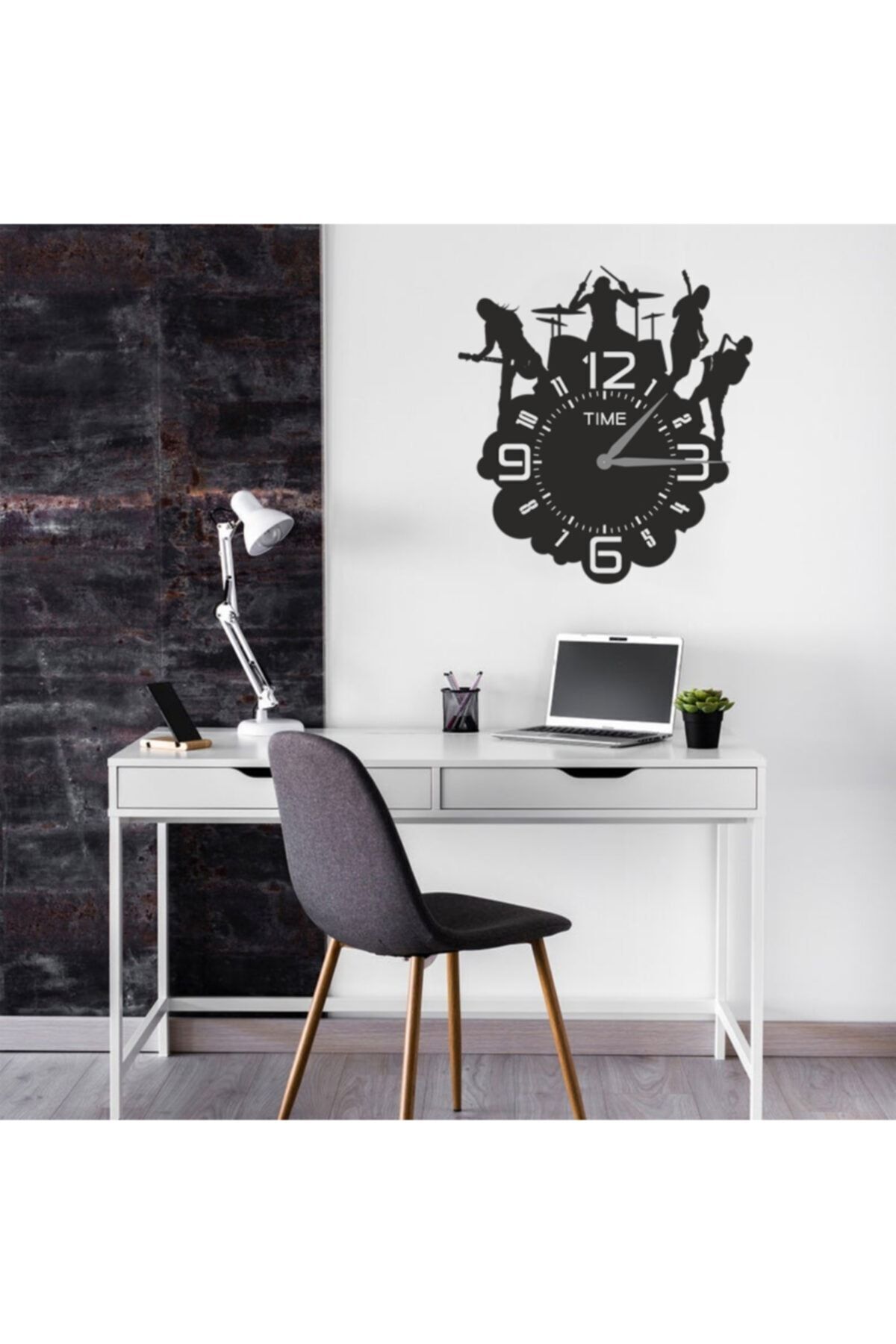 Dekoratif Siyah Lazer Kesim Duvar Saati 40x40cm Siyah