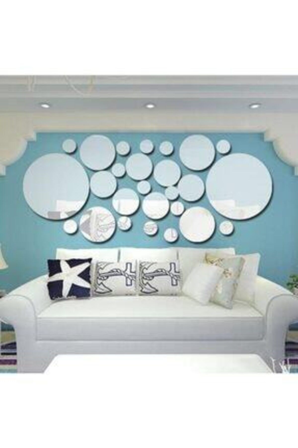 Aynalı Pleksi 26 Parça Dekoratif Kırılmaz Ayna Kapladığı Alan 70x150 Cm Gümüş