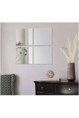 Dekoratif Gümüş Pleksi Ayna (20X20 2 ADET)