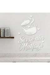 Isme Özel Gümüş Aynalı Kazanlı Mutfak Süsü 40*30 Cm