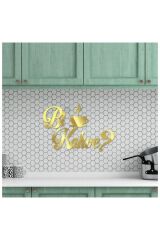 Aynalı Gold Bi Kahve Yazısı 35x25 Gold