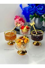 GOLD AYAKLI 6 KİŞİLİK LOKUMLUK & REÇELLİK & ÇEREZLİK