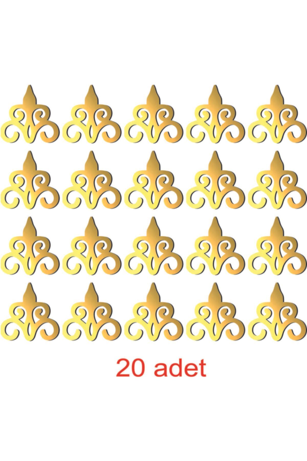 Pleksi Ayna Dekor Gold Renk Duvar Dekor 20 Adet Adet Boyutu 10x10cm Gold