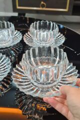 Gülümseten Avm 6 Kişilik Kristal Cam Çerez Tatlı Tabağı Seti (12 Parça)