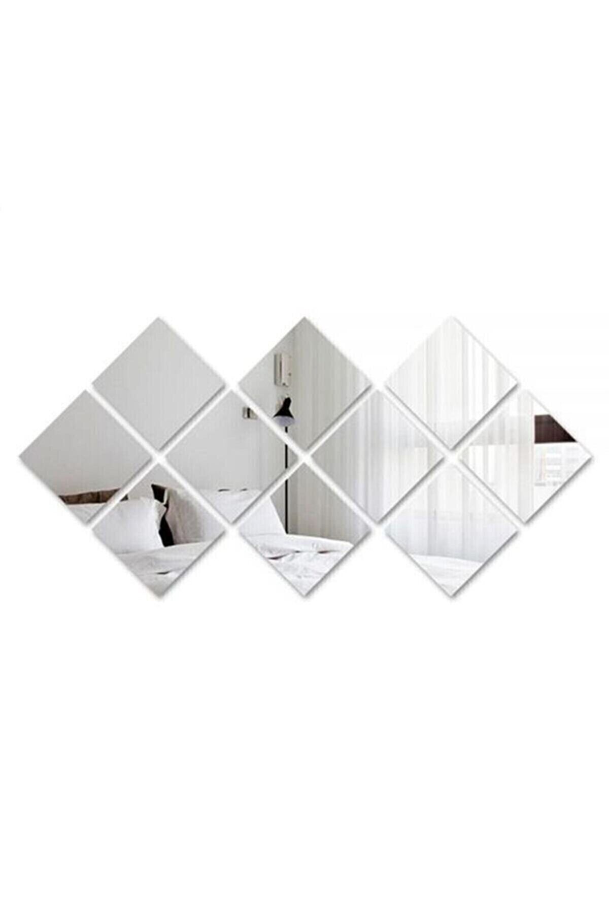 Dekoratif Pleksi Ayna (kendinden Yapışkanlı) 20x20 4 Adet Gümüş