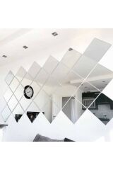 Kare 30x30cm Pleksi Ayna (4 Adet) (kendinden Yapışkanlı) -ckr1042 Gümüş
