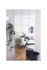 Kare 30x30cm Pleksi Ayna (4 Adet) (kendinden Yapışkanlı) -ckr1042 Gümüş