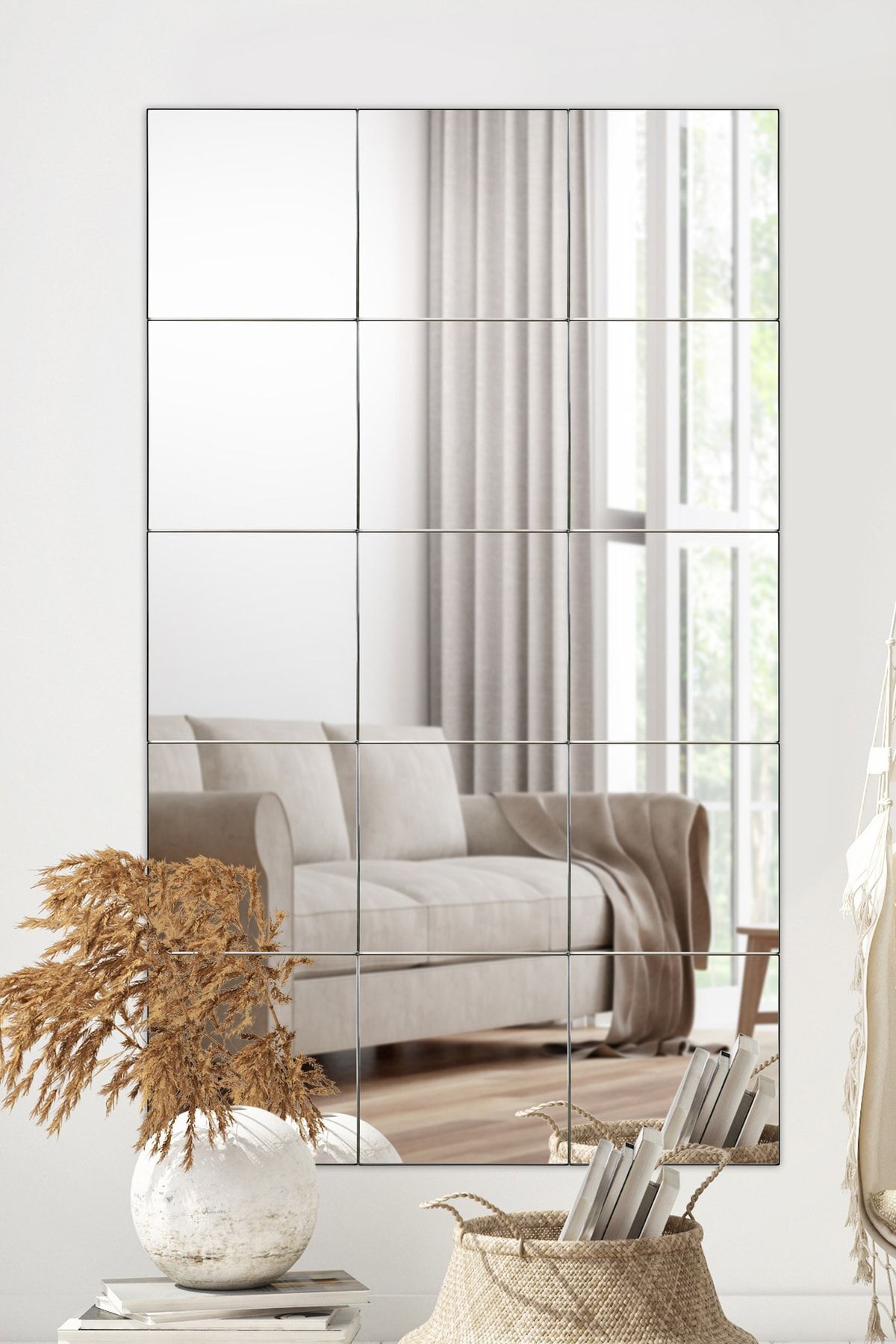 4 Adet 25x25 Kare Cam Ayna Kahverengi̇