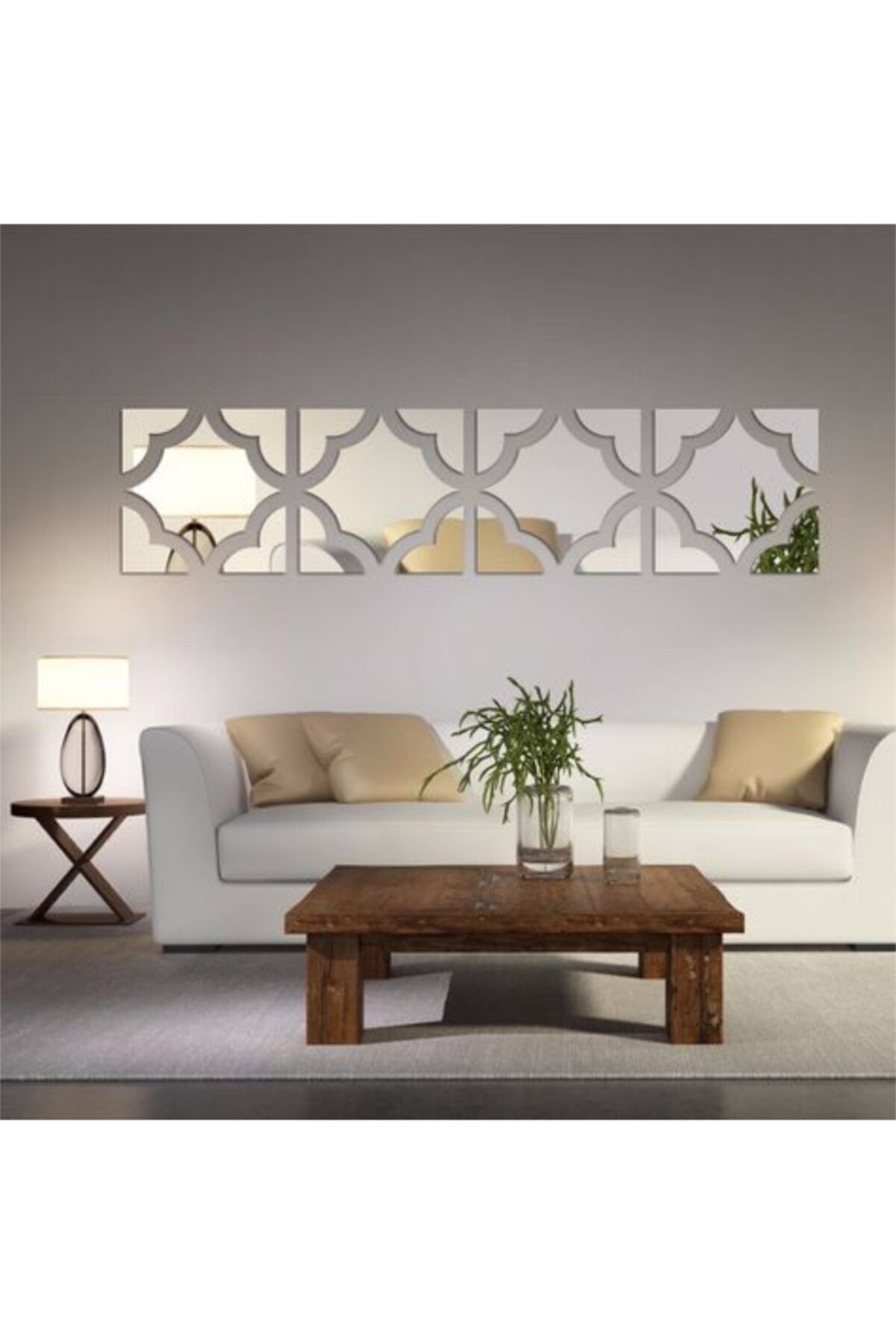 Dekoratif Gümüş Duvar Pleksi Yapışkan Bantlı 30x30 Cm Tek Ürün Gümüş