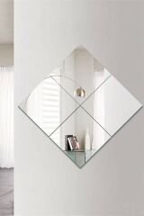 Hmconsept Dekoratif Kare Cam Ayna 4'lü 30x30 Rodajlı