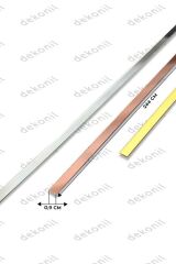 Mdf Lambri Aynası - Kendinden Yapışkanlı Şerit Pleksi Ayna 0,9cm*244cm (5 ADET) Gümüş Gümüş