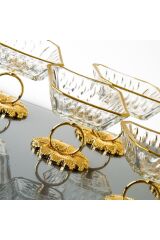 Dream Glass 6 Li Yüzük Metal Ayak Lokumluk Kare