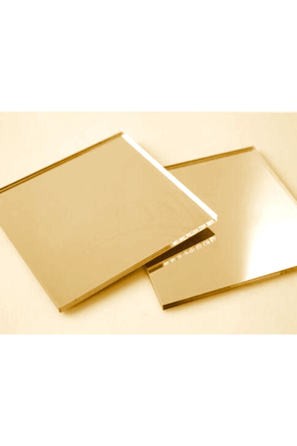 1 Mm Altın Renkli Yapışkanlı Aynalı Pleksi Levha - Aynalı Gold Pleksi 90x90 Altin