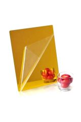 1 Mm Altın Renkli Yapışkanlı Aynalı Pleksi Levha - Aynalı Gold Pleksi 90x90 Altin