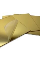 1 Mm Altın Renkli Yapışkanlı Aynalı Pleksi Levha - Aynalı Gold Pleksi 70x70 Altın