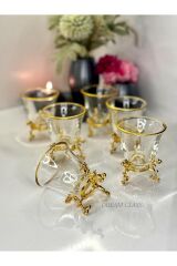 6 Kişilik Gold Çok Amaçlı Lokumluk & Çerezlik & Reçellik Ve Zemzemlik Gold
