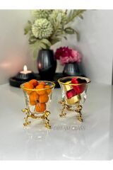 6 Kişilik Gold Çok Amaçlı Lokumluk & Çerezlik & Reçellik Ve Zemzemlik Gold