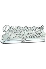 Düğünümüze Hoşgeldiniz Gümüş Pleksi Isimlik Adet:1 En:40cm Boy:15cm
