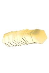 Dekoratif Bal Peteği Pleksi Ayna Gold Renk (12 Adet X 11 Cm X 12,5 Cm) Altın