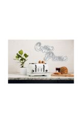 Coffee Please Aynalı Gümüş Pleksi Duvar Yazısı