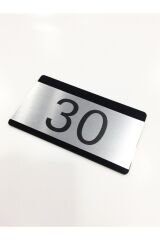 Daire Konut Apartman Kapı Numarası Siyah Pleksi - Gümüş Metal No:3