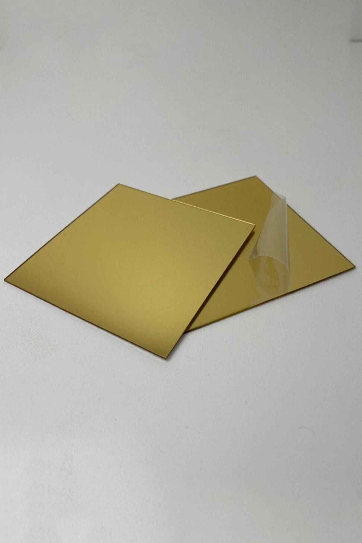 Dekoratif Pleksi Ayna Gold(kendinden Yapışkanlı) 20x20 2 Adet Gold