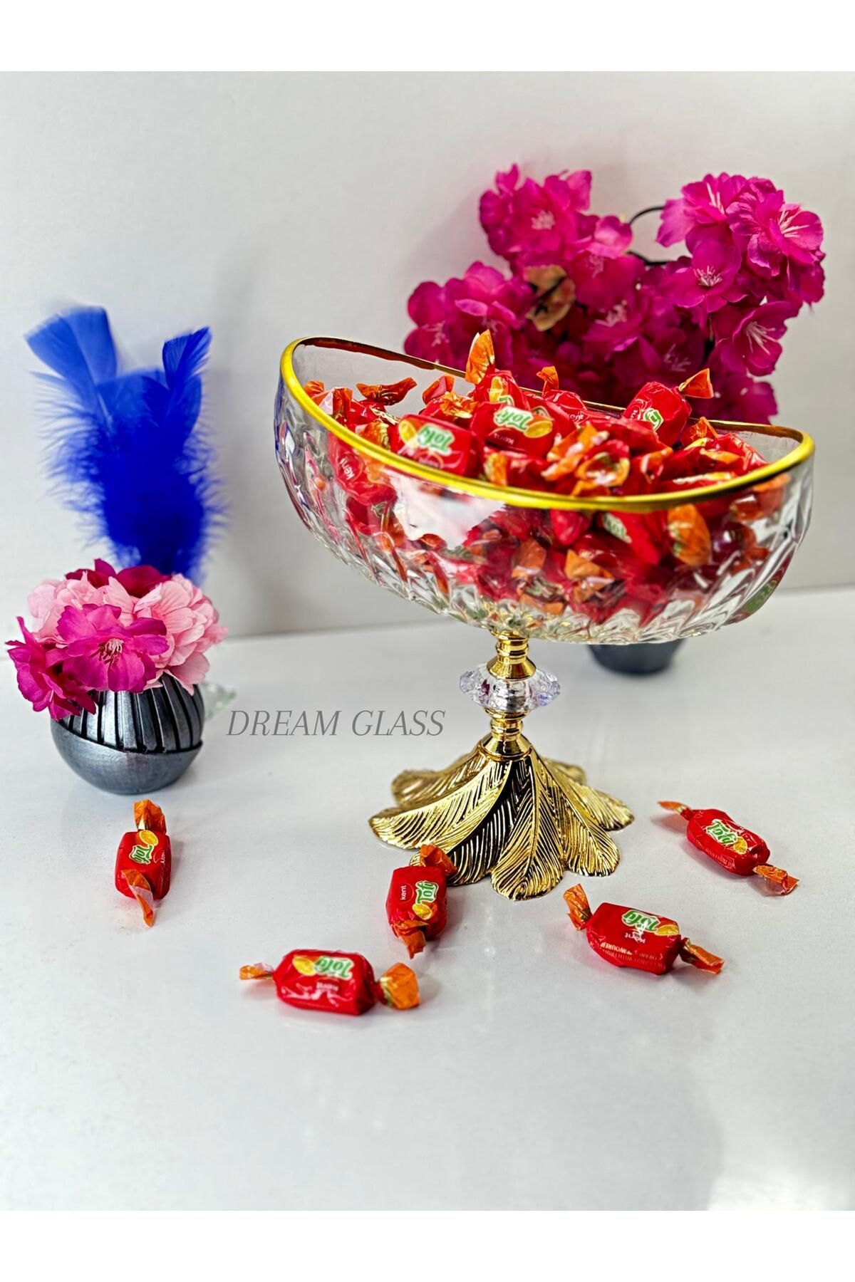 GOLD  AYAKLI GOLD DETAYLI KONDOL ŞEKERLİK & SUNUMLUK Gold