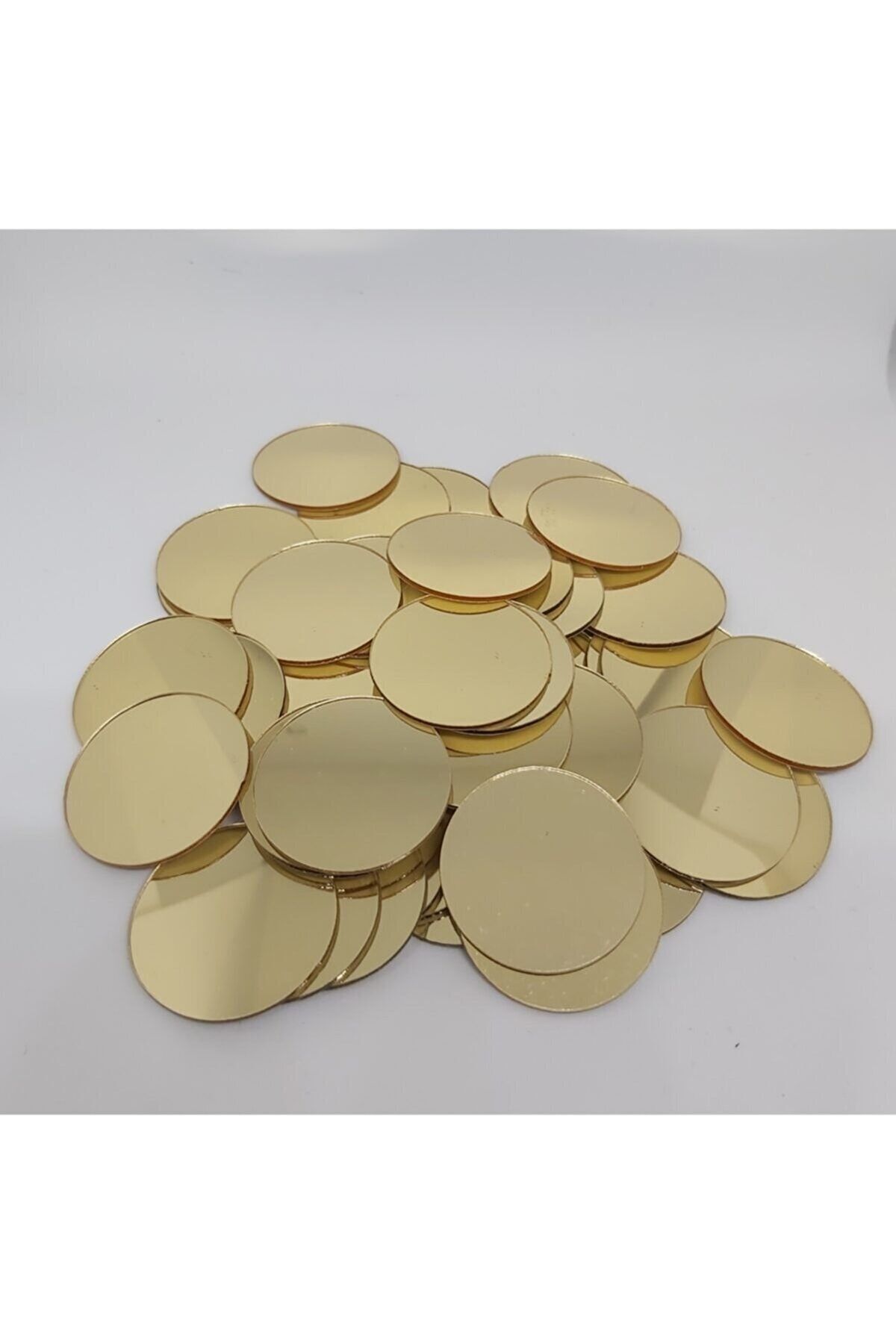 Altın Renkli Yapışkanlı Aynalı- Gold Pleksi Levha - Yuvarlak -daire Kesim 10 Cm Çapında Gold