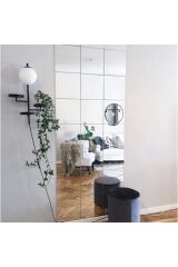 Hmconsept Dekoratif Kare Cam Ayna 4'lü 25x25 Bizoteli Beyaz