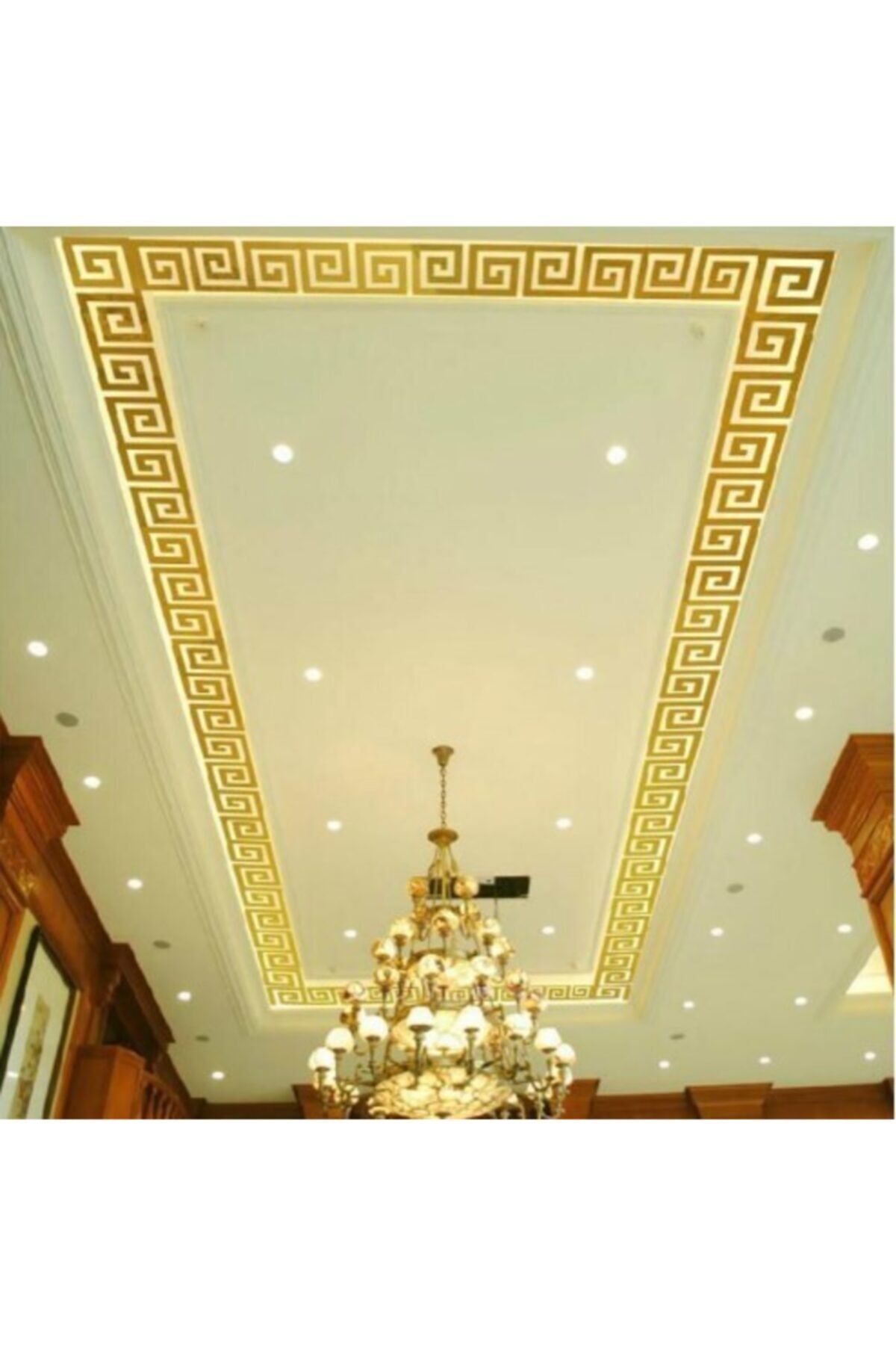 Dekoratif Labırent Bordür 10x Gold Pleksi Dekor Ayna 7x7cm Tavan Antre Mobilya Gold