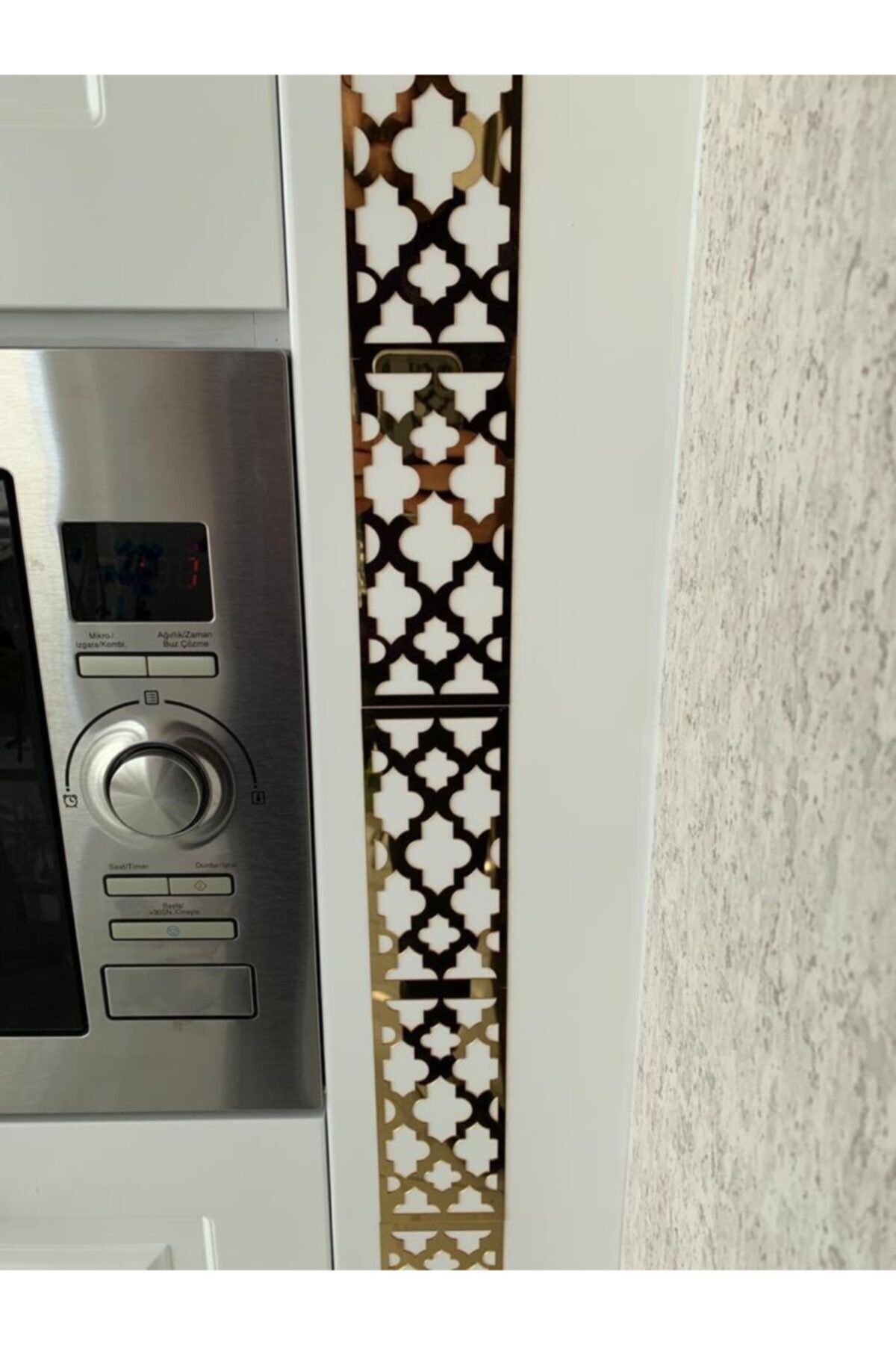Pleksi 20 Adet Motifli Altın Dekorarif Bordür Duvar Süsü Arkası Yapışkanlı Altin