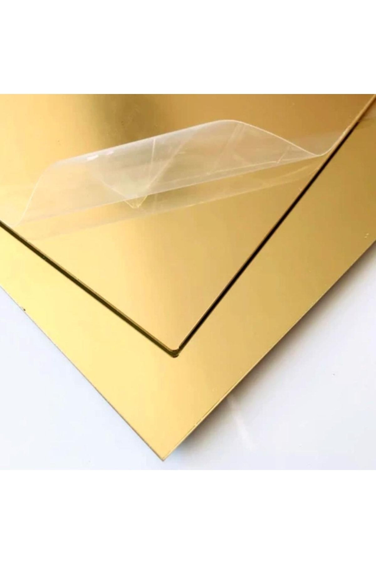 1 Mm 100x100 Cm Altın-gold Renkli Yapışkanlı Ayna Pleksi