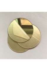 1 Mm Altın Renkli Yapışkanlı Aynalı - Gold Pleksi Levha - Yuvarlak - Daire Kesim 40 Cm Çapında