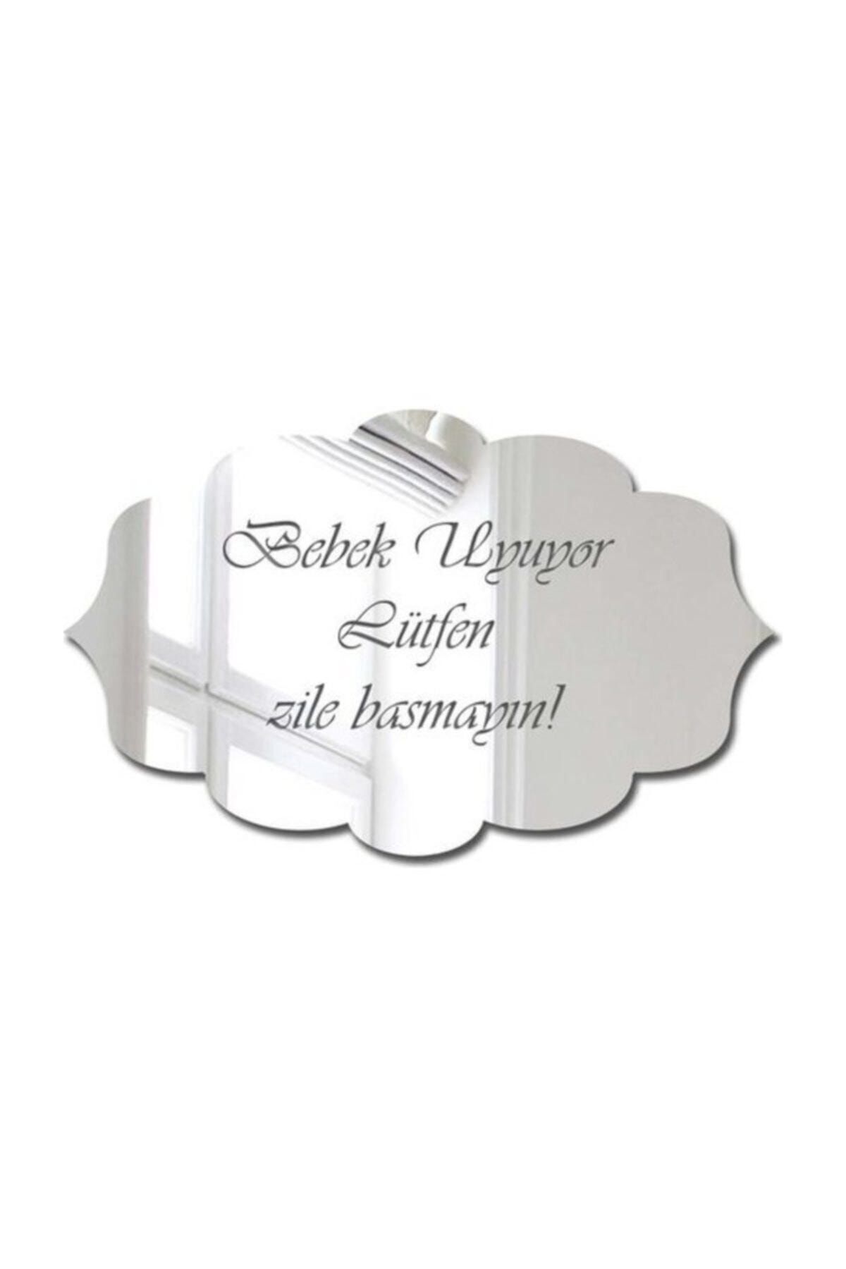 Bebek Uyuyor Pleksi Kapı Süsü Gri̇